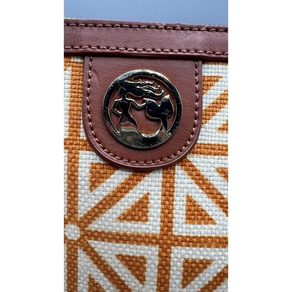 Spartina 449 Daufuskie Island orange Geometric Linen Shoulder Small-Med Bag - Picture 12 of 15